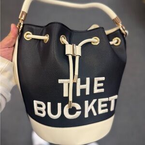 Black and Cream Bucket Bag